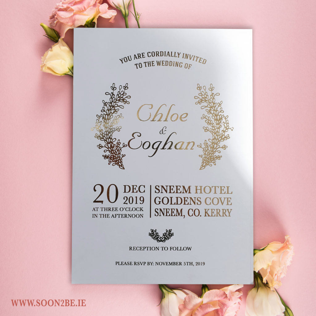 gold foil simplistic simple wedding invitation invite