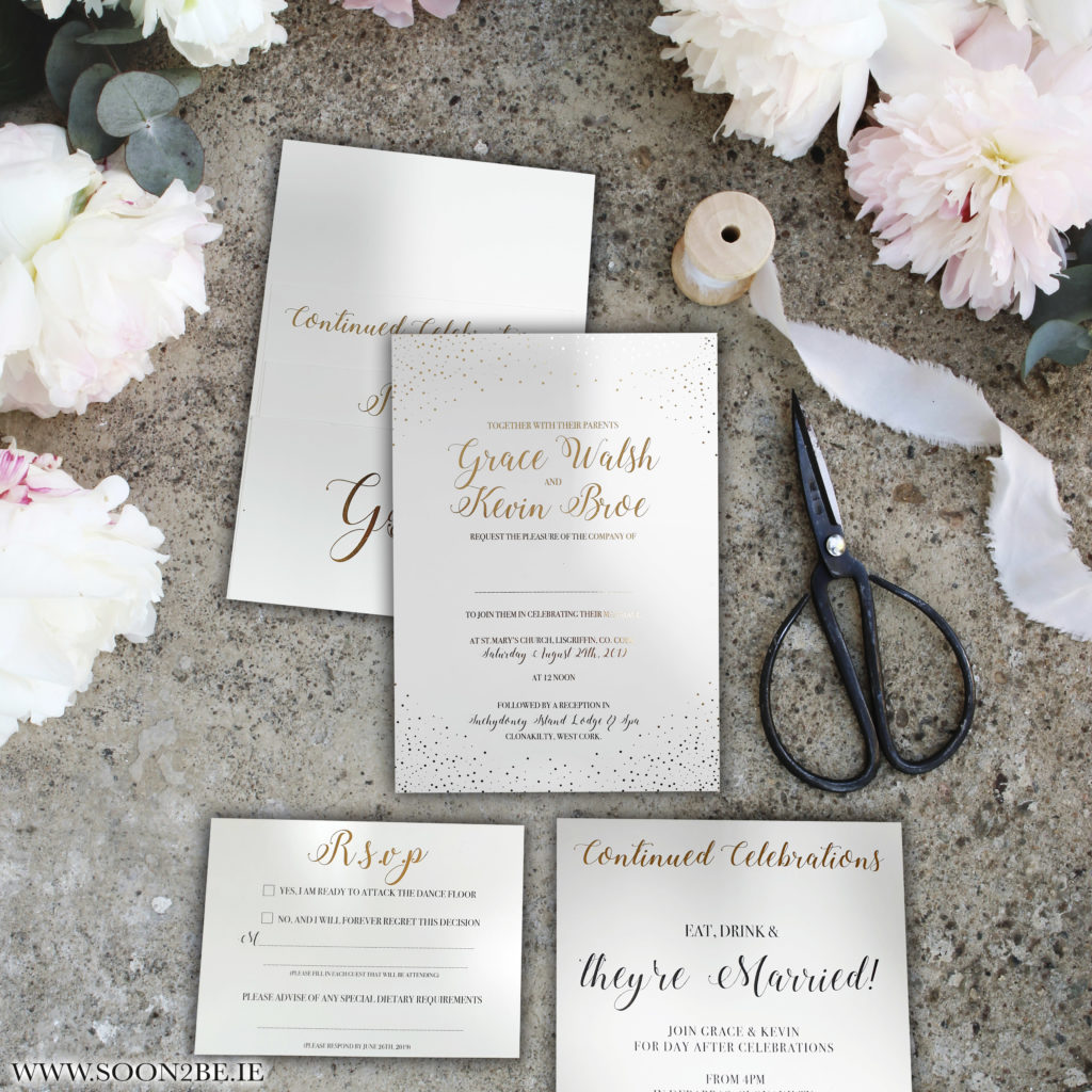 modern foil wedding invitation